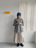 [unisex] Zindi Check Over Short Sleeve Shirt