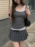 [Belt set/Underpants lining] Atem Check Mini Pleated Skirt