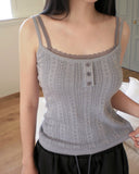 Tsui Punching Button Lace Layered Sleeveless