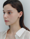 Champagne Full Moon Silver (C) Duo Earrings S