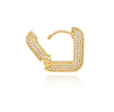 Champagne Moon Goutte SV(Y) Pave Square Earrings
