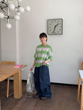 Seika raw denim balloon parachute wide pants