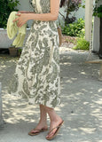 Hazel Pattern Sleeveless String One Piece