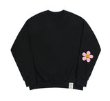 Elbow Pink Flower Dot Sweatshirt