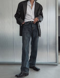 Chio washing wide denim pants