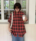 [unisex] Ruwon Pocket Check Over Shirt