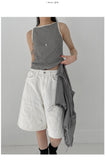 Stripe Boatneck Ribbed Sleeveless
