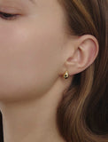 Champagne Full Moon Silver Mary Bowl Earrings