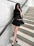 Dark Addict Button Skirt