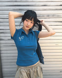 Devon Star Printed Collar Short Sleeve T-Shirt