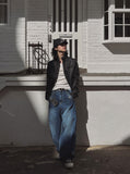 Lip Pocket Brush Denim Pants