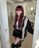 Dozen Rivet Raccoon Fur Hooded Padding