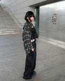 Edo Overfit Check Hood Shirt