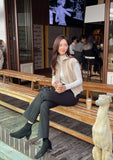 Waffel Two-Way Short Knit Zip-up Vest