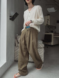 Martin cool linen two-tuck pants