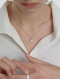 Essence Silver (W) Moissanite Freshwater Pearl Necklace 8mm