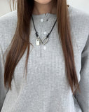 Tove Waffle Henley Neck Long Sleeve Tee