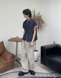 Lupen pintuck wide cotton pants