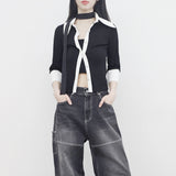 Orbi Color Matching Shirt Cardigan (Mini Strap Set)