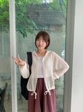 Huuri Summer Punching Hood Zip-up Cardigan