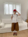 Butter Frill Shirring Short Sleeve Blouse