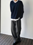 lambs wool v neck crop knit