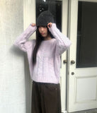Neha loose wool round neck cable knit