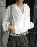 Muni Flower Seethrough String Hooded Jumper