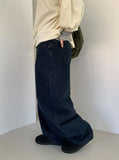 Hibom Washing Wide Balloon Denim Pants