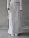 Pigmented cut cargo long skirt