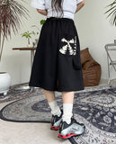Linen graphic bermuda pants