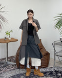 DL Layered Check Skirt