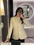 Gerard Pearl Boucle Wool Quilting Half Jacket