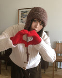 Hinmo Cable Duffle Button Hood Knit Cardigan