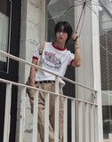 DAPE PRINTING RINGER HALF SLEEVE T-SHIRT