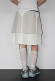 SLANT LAYERED MIDI SKIRT