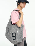 1993 Nylon Applique Check Tote Bag
