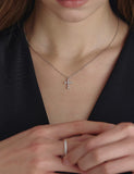 Essence Silver (W) Moissanite Ella Cross Necklace