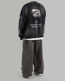 Discharged brushed washed sweatshirt