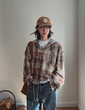 Vince Damage Hood Check Jacket