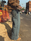 Trackline wide denim pants