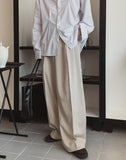 Modern three-tuck wide slacks