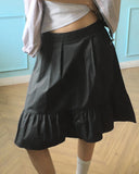 Toddy Pintuck Lace Flare Back Banding Midi Skirt