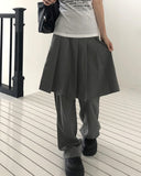 Pippi Pleated Bootcut Back Banding Skirt Long Pants