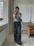 Tern line denim parachute pants