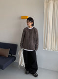 [Unisex] Acolta Bokashi Over Round Knit Cardigan