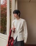 Polup Wool Slit Button Knit