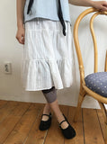Hariki Stripe Banding Midi Skirt