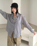 Noki see-through check oversized fit shirt