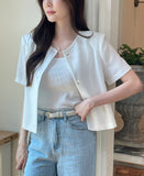 Kolb Round Neck Short Sleeve Tweed Jacket